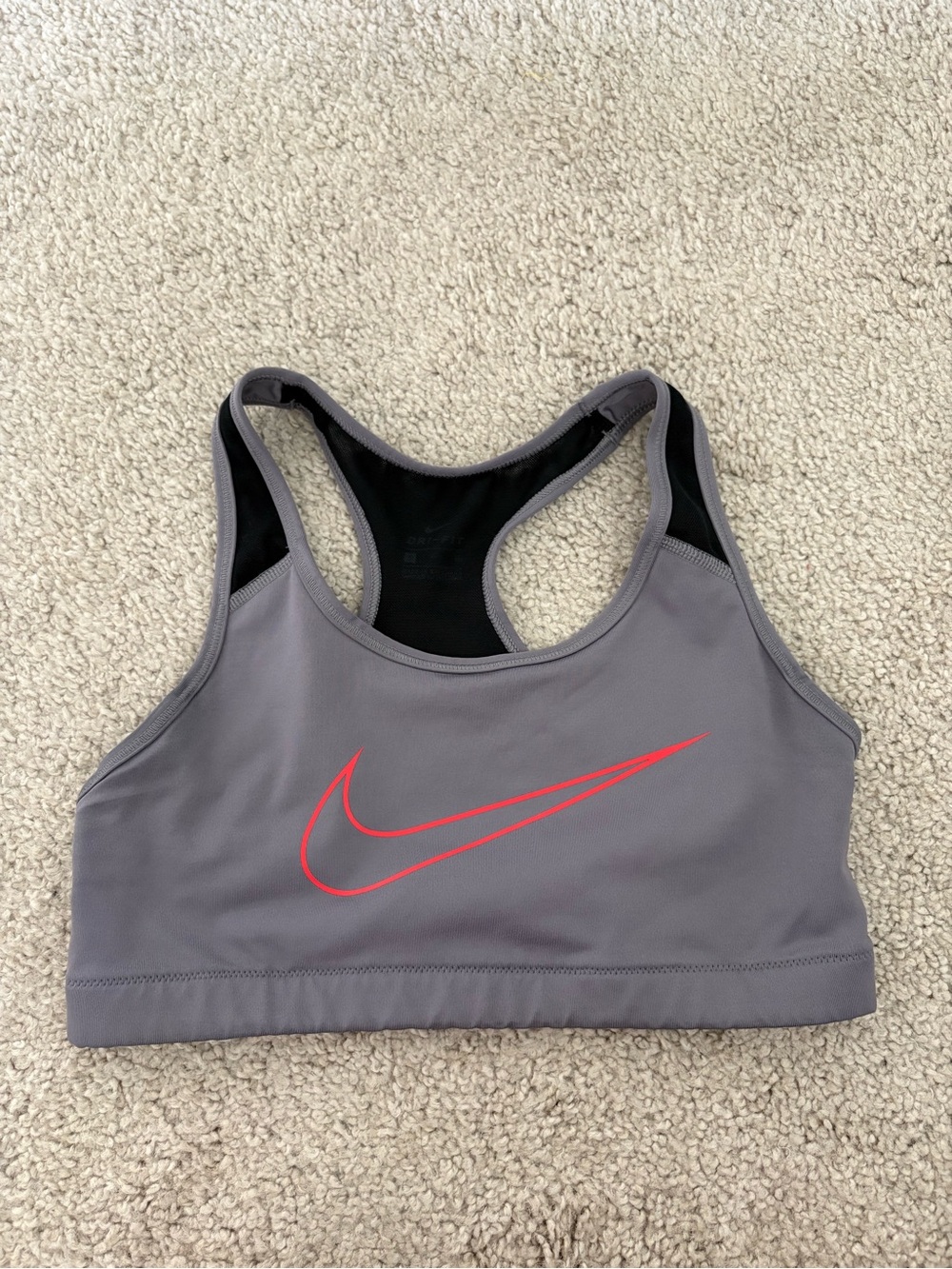 Nike Women's Gray Sports Bra Top Gym Girl Sports Attire Size Small